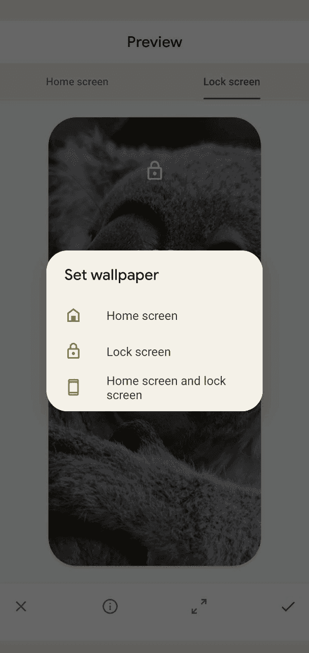 Wallpaper setting in Android