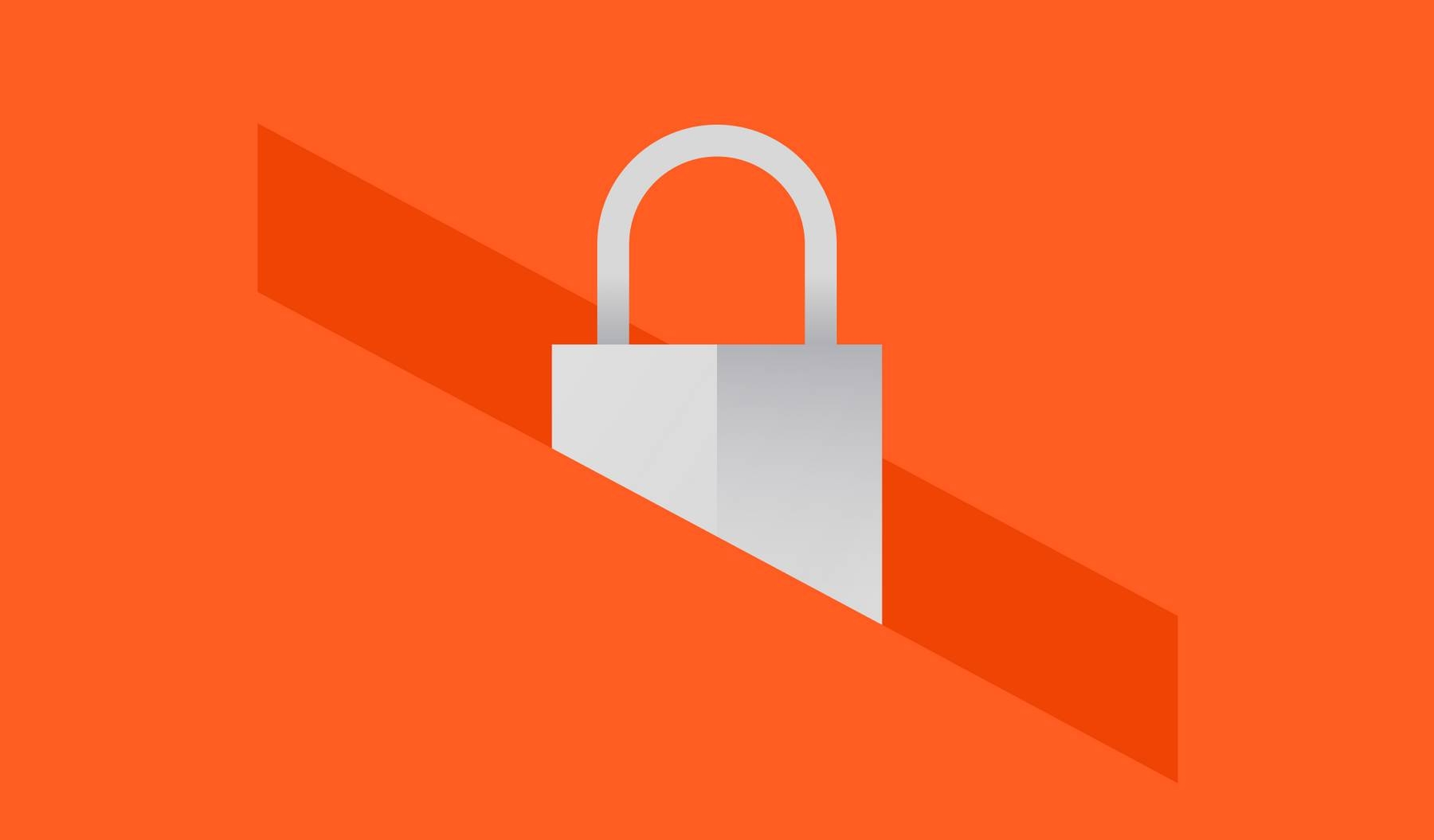 illustration of a padlock on an orange background