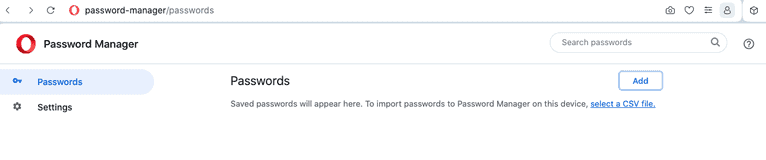 Opera Password Manager